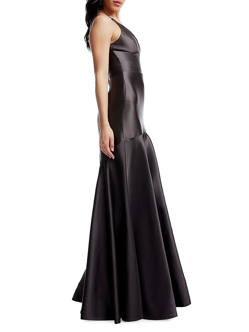 Shirley Seamed Satin Gown
