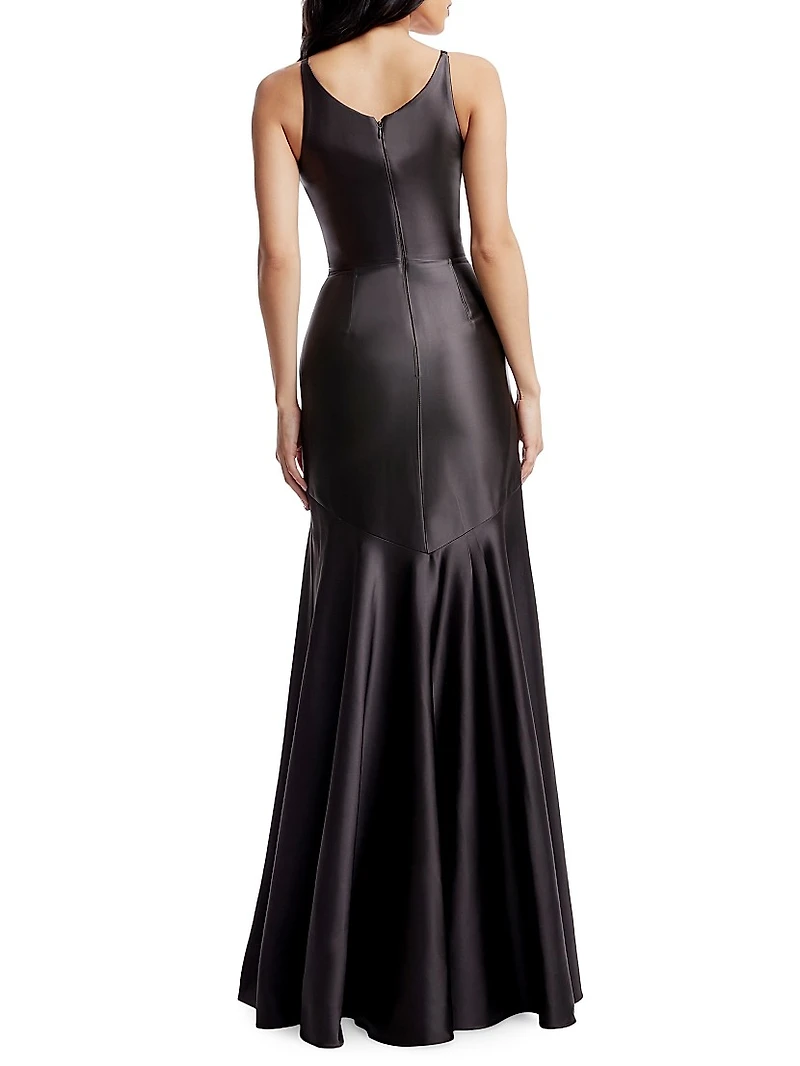 Shirley Seamed Satin Gown