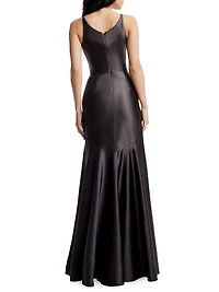 Shirley Seamed Satin Gown