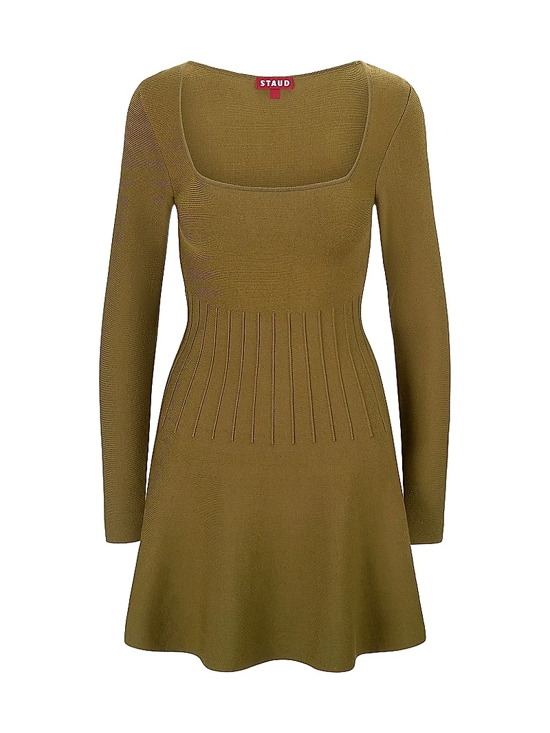Deora Knit Fit & Flare Long-Sleeve Minidress