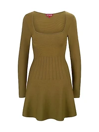 Deora Knit Fit & Flare Long-Sleeve Minidress