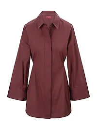 Cindy Stretch-Cotton Shirt Minidress