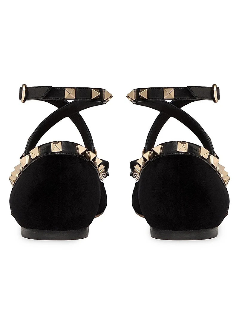 Rockstud 5MM Velvet Ballerina Flats