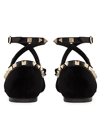 Rockstud 5MM Velvet Ballerina Flats
