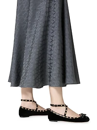 Rockstud 5MM Velvet Ballerina Flats