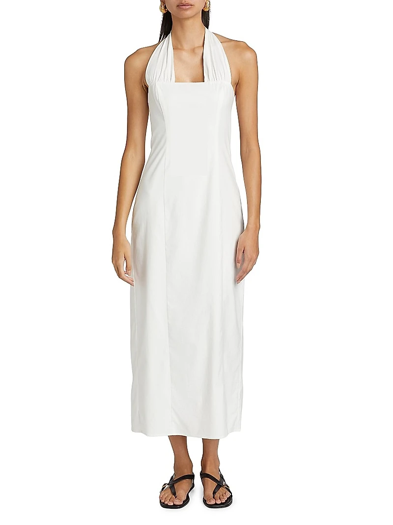 Bessi Linen Halterneck Midi-Dress