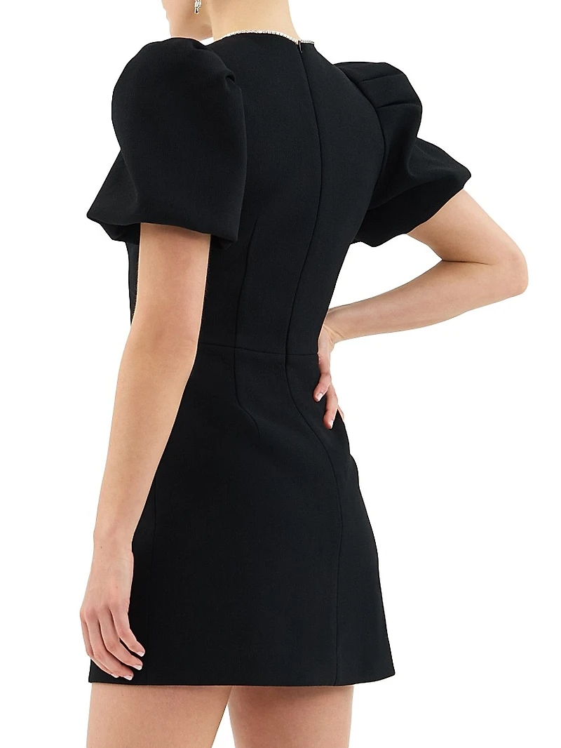 Estella Crystal-Embellished Balloon-Sleeve Minidress