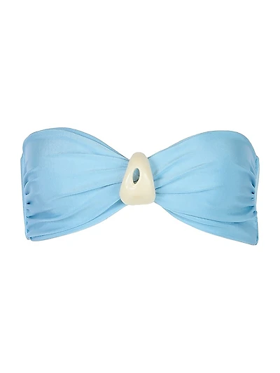 Islote Vera Embellished Strapless Bikini Top