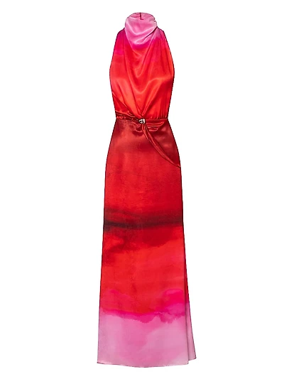 Islote Cara Ombré Mock-Turtleneck Maxi Dress