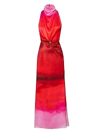 Islote Cara Ombré Mock-Turtleneck Maxi Dress