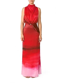 Islote Cara Ombré Mock-Turtleneck Maxi Dress