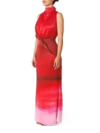 Islote Cara Ombré Mock-Turtleneck Maxi Dress