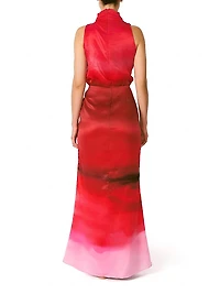 Islote Cara Ombré Mock-Turtleneck Maxi Dress