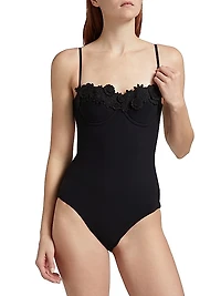 Everley Floral Appliqué One-Piece Swimsuit