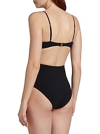 Everley Floral Appliqué One-Piece Swimsuit