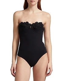 Everley Floral Appliqué One-Piece Swimsuit