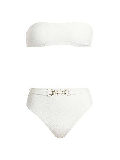 Maxine Textured Bandeau Bikini Set