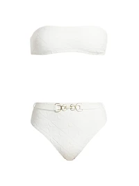 Maxine Textured Bandeau Bikini Set