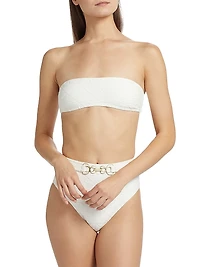 Maxine Textured Bandeau Bikini Set