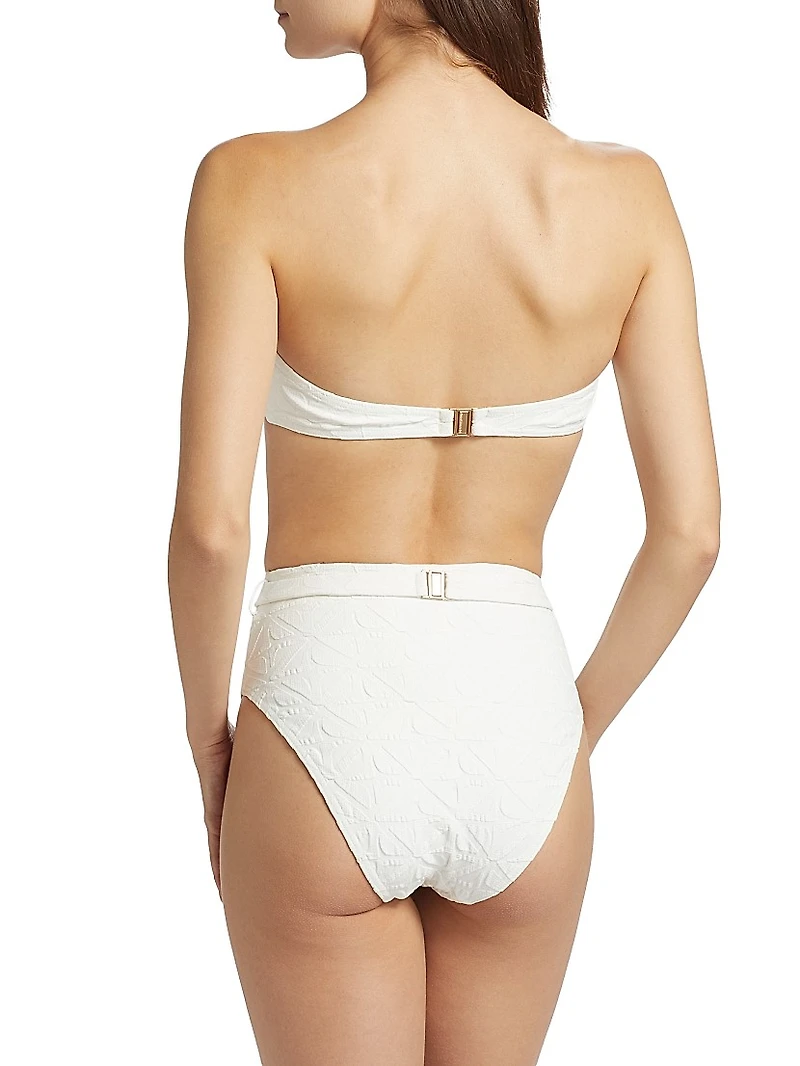 Maxine Textured Bandeau Bikini Set