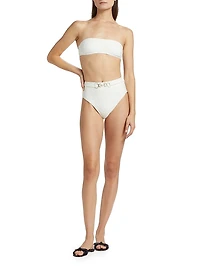 Maxine Textured Bandeau Bikini Set