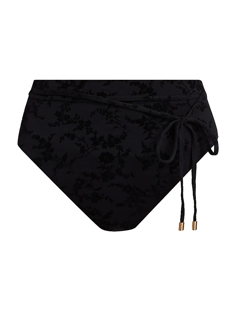 Wylie Textured High-Waisted Bikini Bottom