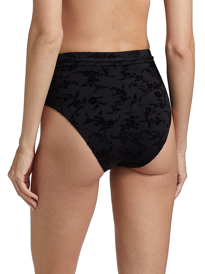 Wylie Textured High-Waisted Bikini Bottom