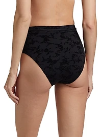 Wylie Textured High-Waisted Bikini Bottom