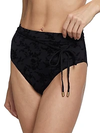Wylie Textured High-Waisted Bikini Bottom