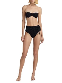 Wylie Textured High-Waisted Bikini Bottom