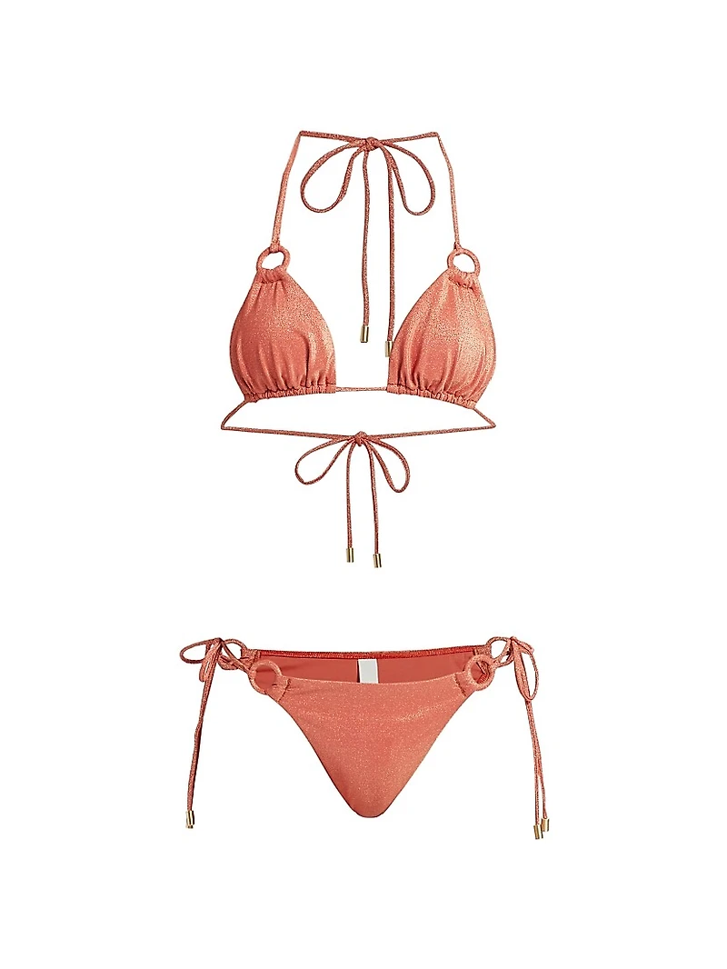 Tallow Metallic Triangle Bikini Set