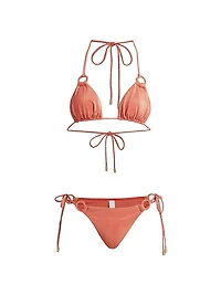 Tallow Metallic Triangle Bikini Set