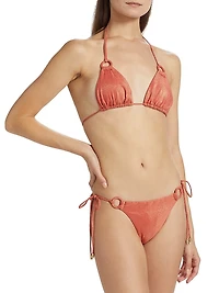 Tallow Metallic Triangle Bikini Set