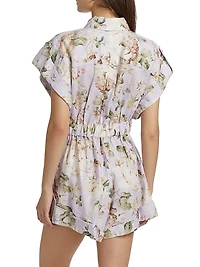 Acacia Floral Linen Pocket Romper