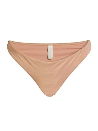 Everley Metallic Low-Rise Bikini Bottom