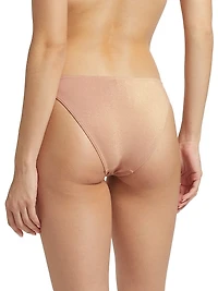 Everley Metallic Low-Rise Bikini Bottom