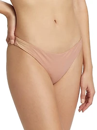 Everley Metallic Low-Rise Bikini Bottom