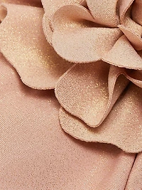 Everley Metallic Flower Bandeau Bikini Top