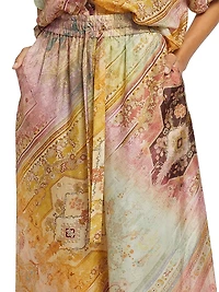 Tallow Printed Silk Wide-Leg Pants