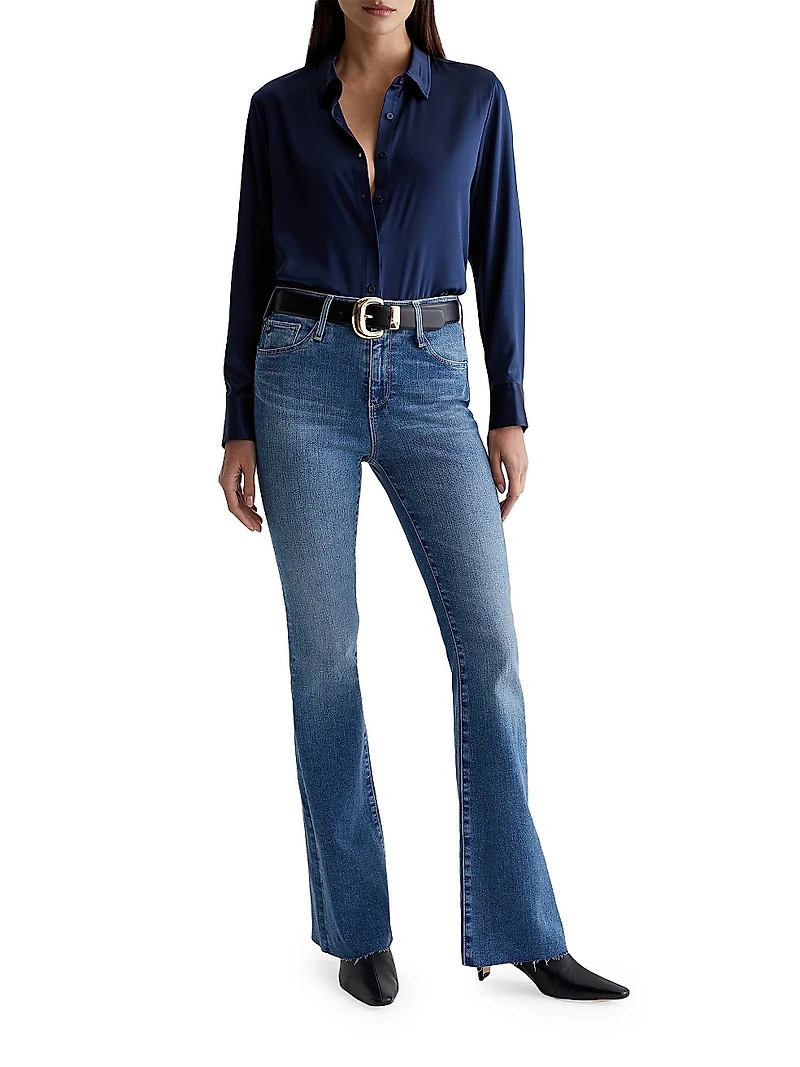 Farrah Mid-Rise Stretch Boot-Cut Jeans