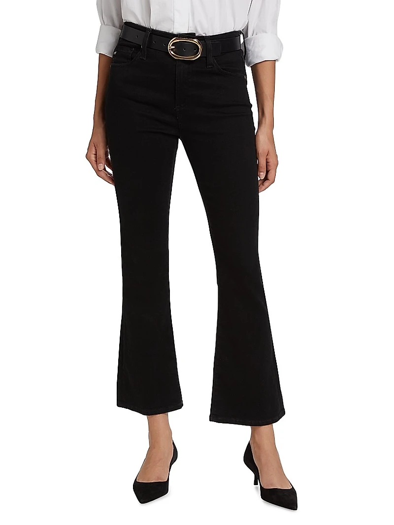 Farrah Mid-Rise Stretch Cropped Boot-Cut Jeans