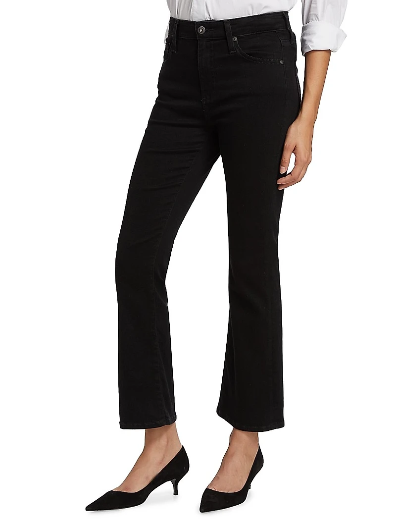 Farrah Mid-Rise Stretch Cropped Boot-Cut Jeans