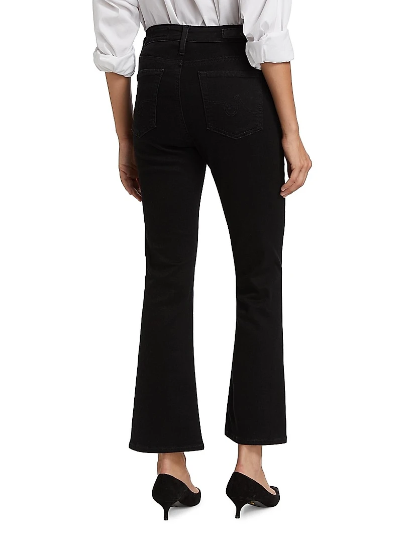 Farrah Mid-Rise Stretch Cropped Boot-Cut Jeans