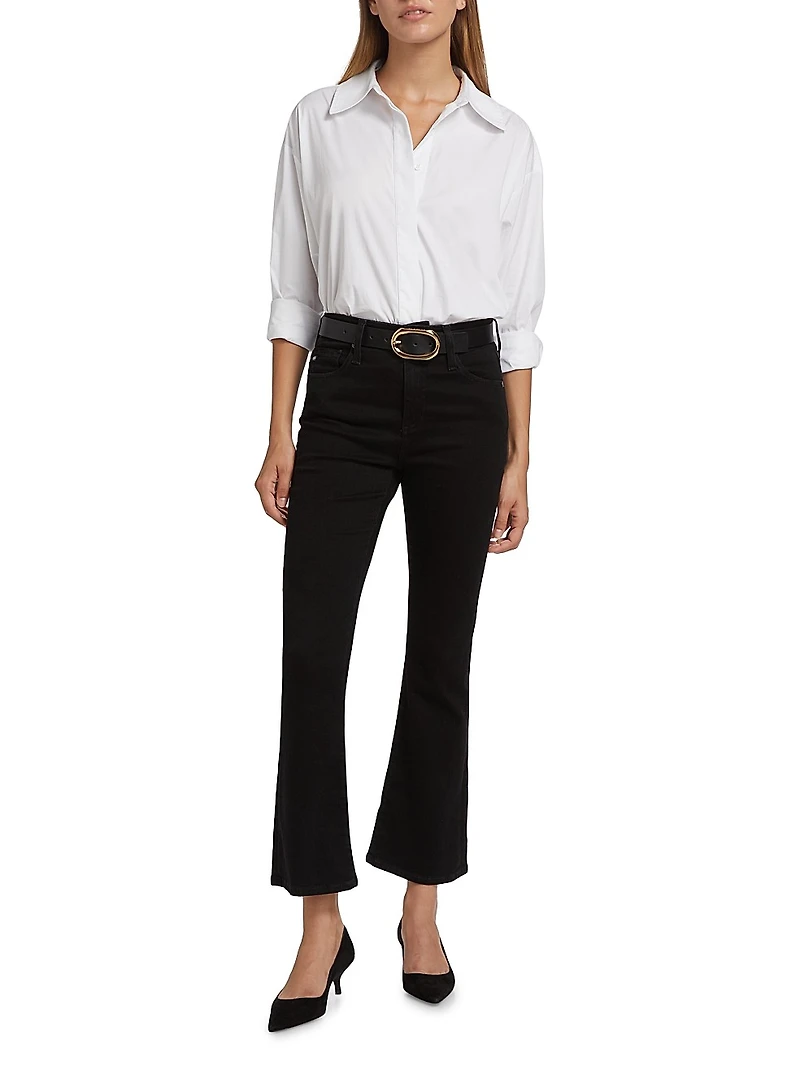 Farrah Mid-Rise Stretch Cropped Boot-Cut Jeans