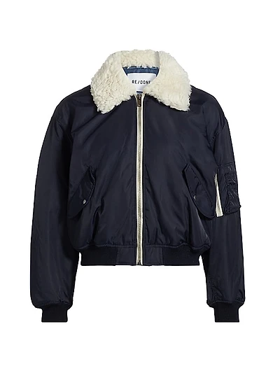 Shrunken Nylon Bomber Jacket