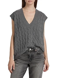 Cashmere Cable-Knit Vest
