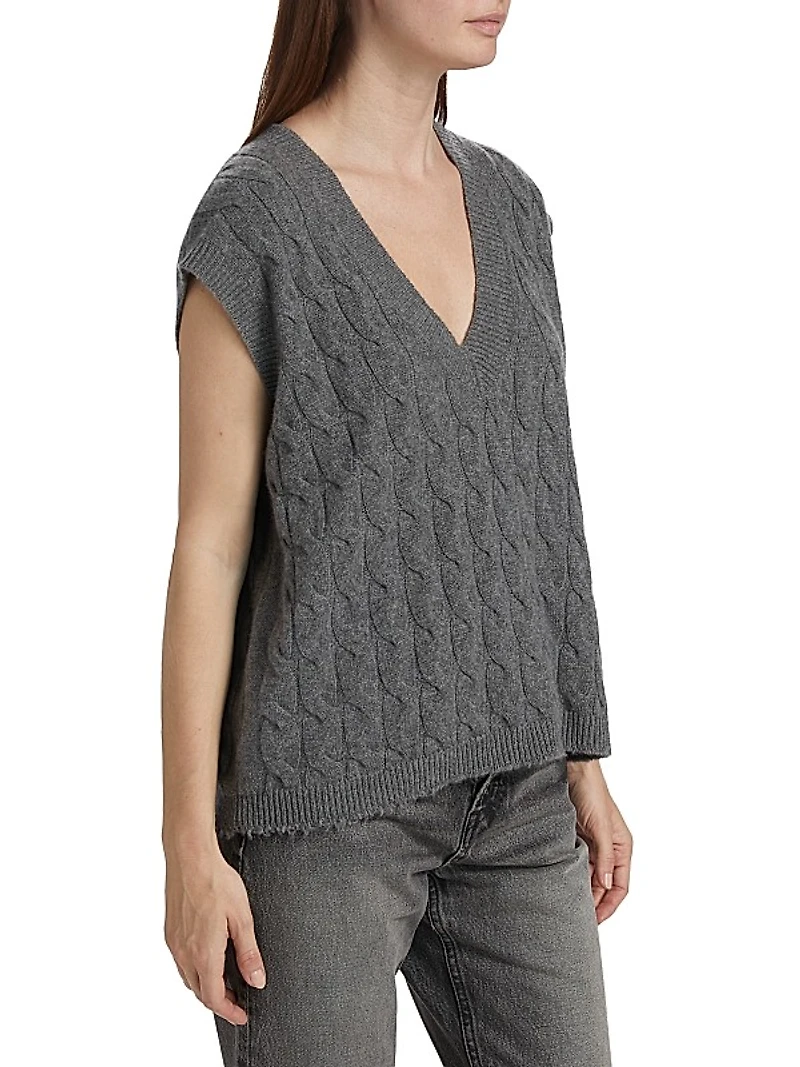 Cashmere Cable-Knit Vest