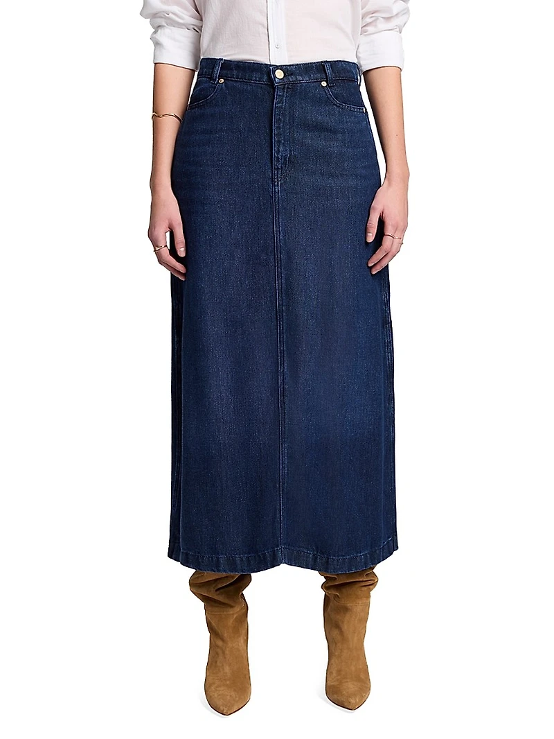Denim Midi-Skirt