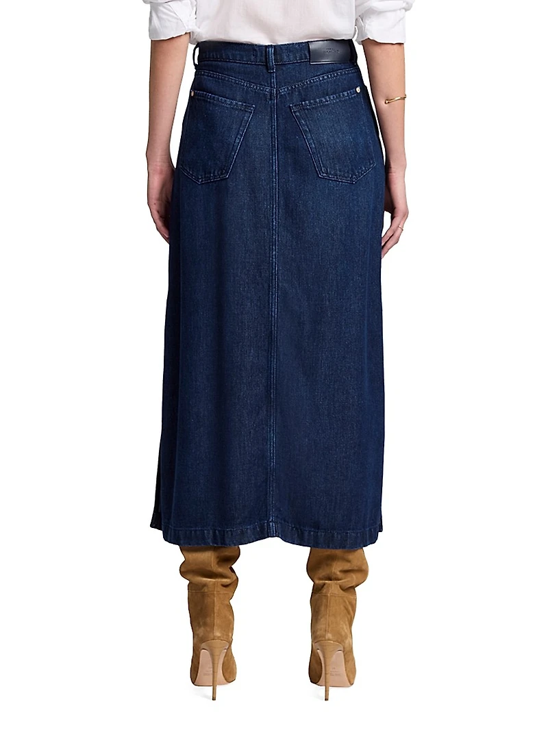 Denim Midi-Skirt