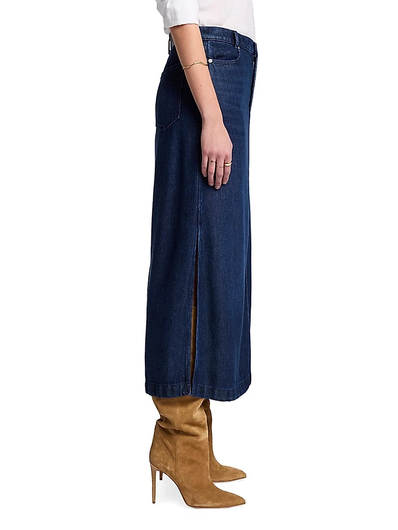 Denim Midi-Skirt